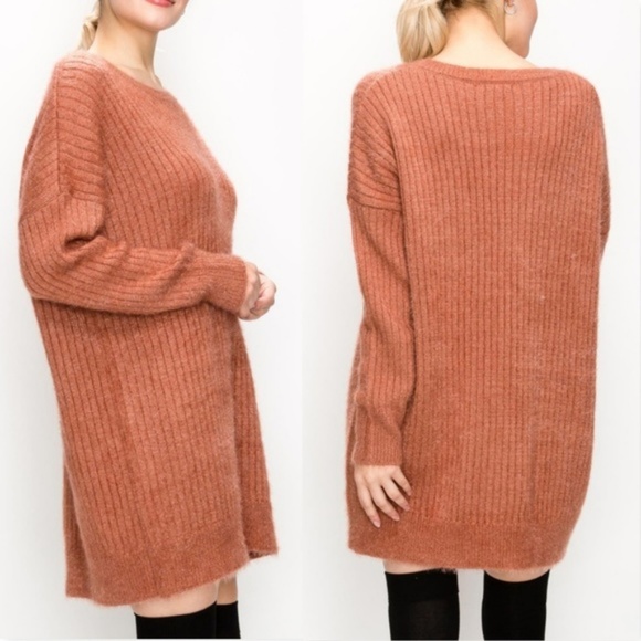 DRESS SWEATER Ribbed Sweater Dress - Picture 3 of 4